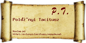 Polónyi Tacitusz névjegykártya